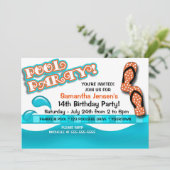 Invitation Fête d'anniversaire Piscine (Debout devant)