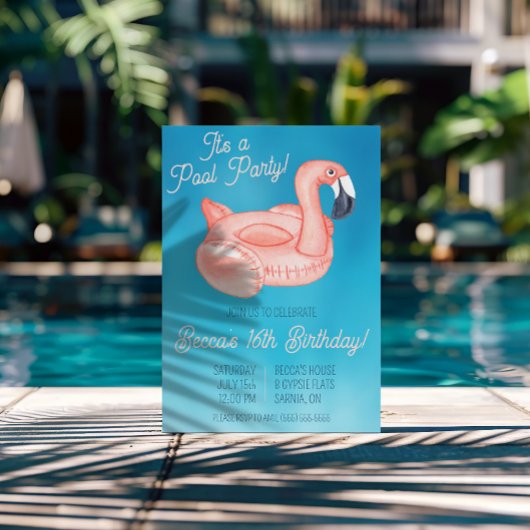 Invitation Fête d'anniversaire Piscine