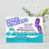Invitation Fête d'anniversaire Piscine (Debout devant)