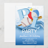Invitation Fête d'anniversaire piscine avec des ballons de ba (Devant / Derrière)