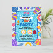 Invitation Fête d'anniversaire Piscine Basket (Debout devant)