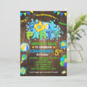 Invitation Fête d'anniversaire piscine canard en caoutchouc b (Debout devant)