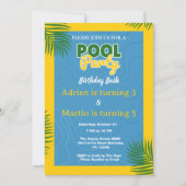Invitation Fête d'anniversaire piscine cool (Devant)
