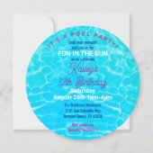 Invitation Fête d'anniversaire Piscine de ballons de plage (Dos)