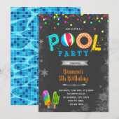 Invitation fête d'anniversaire piscine d'hiver (Devant / Derrière)