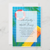 Invitation Fête d'anniversaire Piscine Virtuelle Tropicale (Devant)