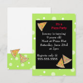 Invitation Fête d'anniversaire Pizza (Devant / Derrière)