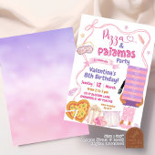 Invitation Fête d'anniversaire Pizza et Pyjamas Fille Afro av