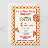 Invitation Fête d'anniversaire Pizza Party (Dos)