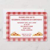 Invitation Fête d'anniversaire Pizza Party (Dos)