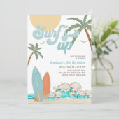 Invitation Fête d'anniversaire plage garçon surf surfant TOUS (Debout devant)