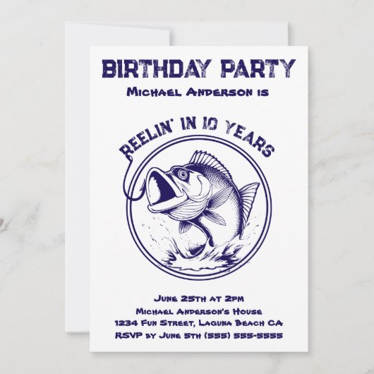Invitation Fête d'anniversaire-Poisson (Devant)