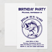 Invitation Fête d'anniversaire-Poisson (Devant / Derrière)