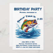 Invitation Fête d'anniversaire-Poisson (Devant / Derrière)