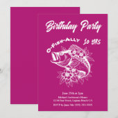 Invitation Fête d'anniversaire-Poisson (Devant / Derrière)