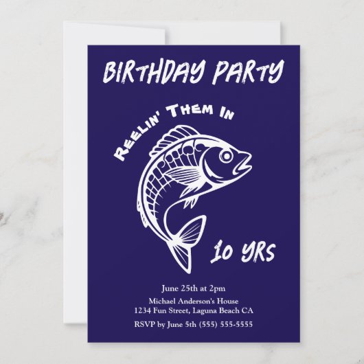 Invitation Fête d'anniversaire-Poisson (Devant)
