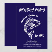 Invitation Fête d'anniversaire-Poisson (Devant / Derrière)