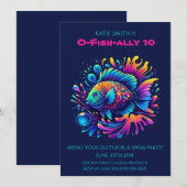 Invitation Fête d'anniversaire - Poisson coloré (Devant / Derrière)