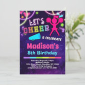 Invitation Fête d'anniversaire pom-pom girl (Debout devant)