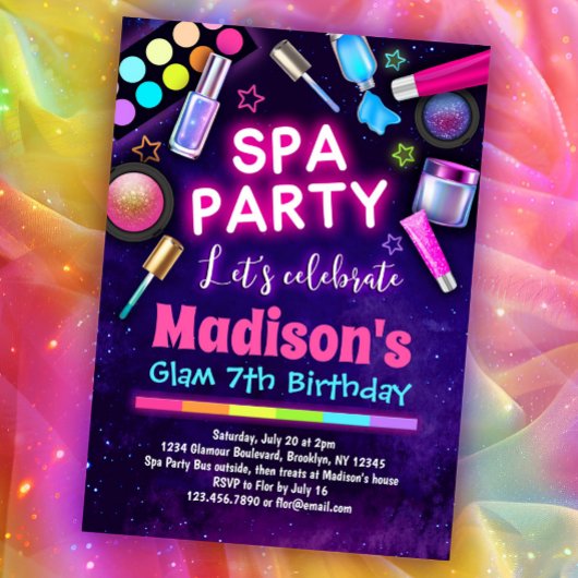 Invitation Fête d'anniversaire pom-pom girl