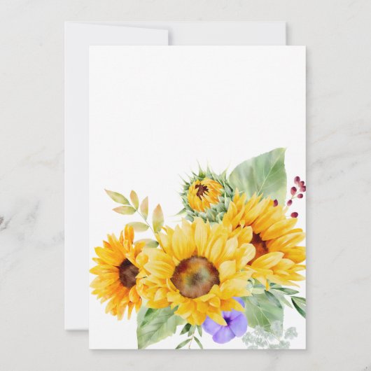 Invitation Fête d'anniversaire Pony tournesols parties scinti (Dos)