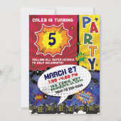 Invitation Fête d'anniversaire Pop Art de bande dessinée (Devant)