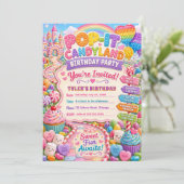 Invitation Fête d'anniversaire Pop-It Candyland (Debout devant)