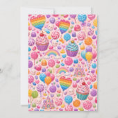 Invitation Fête d'anniversaire Pop-It Candyland (Dos)