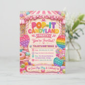 Invitation Fête d'anniversaire Pop-It Candyland (Debout devant)