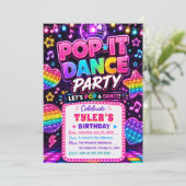 Invitation Fête d'anniversaire Pop It Dance (Debout devant)
