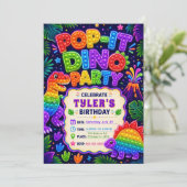 Invitation Fête d'anniversaire Pop It Dinosaure (Debout devant)