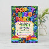 Invitation Fête d'anniversaire Pop It Dinosaure (Debout devant)