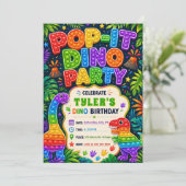 Invitation Fête d'anniversaire Pop It Dinosaure (Debout devant)