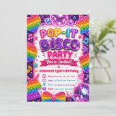Invitation Fête d'anniversaire Pop It Disco (Debout devant)