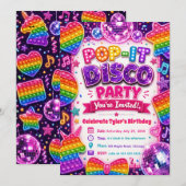 Invitation Fête d'anniversaire Pop It Disco (Devant / Derrière)