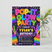 Invitation Fête d'anniversaire Pop It Glow (Debout devant)