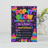Invitation Fête d'anniversaire Pop It Glow (Debout devant)