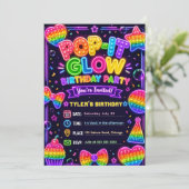 Invitation Fête d'anniversaire Pop It Glow (Debout devant)