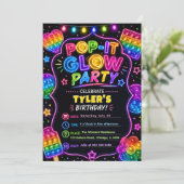 Invitation Fête d'anniversaire Pop It Glow (Debout devant)