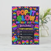 Invitation Fête d'anniversaire Pop It Glow (Debout devant)