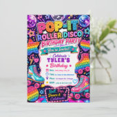 Invitation Fête d'anniversaire Pop It Roller Disco (Debout devant)