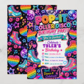 Invitation Fête d'anniversaire Pop It Roller Disco (Devant / Derrière)