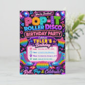 Invitation Fête d'anniversaire Pop It Roller Disco (Debout devant)