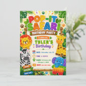 Invitation Fête d'anniversaire Pop It Safari (Debout devant)