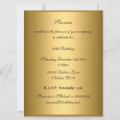 Invitation Fête d'anniversaire populaire en or (Dos)