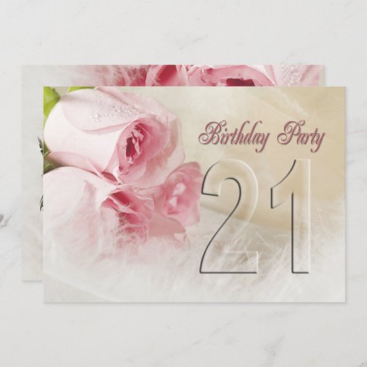 Invitation fête d'anniversaire pour 21 ans (Devant / Derrière)