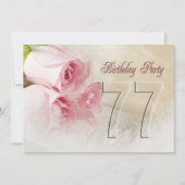 Invitation fête d'anniversaire pour 77 ans (Devant)