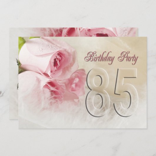Invitation fête d'anniversaire pour 85 ans (Devant / Derrière)