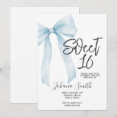 Invitation Fête d'anniversaire pour adolescente de seize ans (Devant / Derrière)