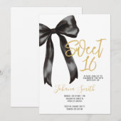 Invitation Fête d'anniversaire pour adolescente de seize ans (Devant / Derrière)